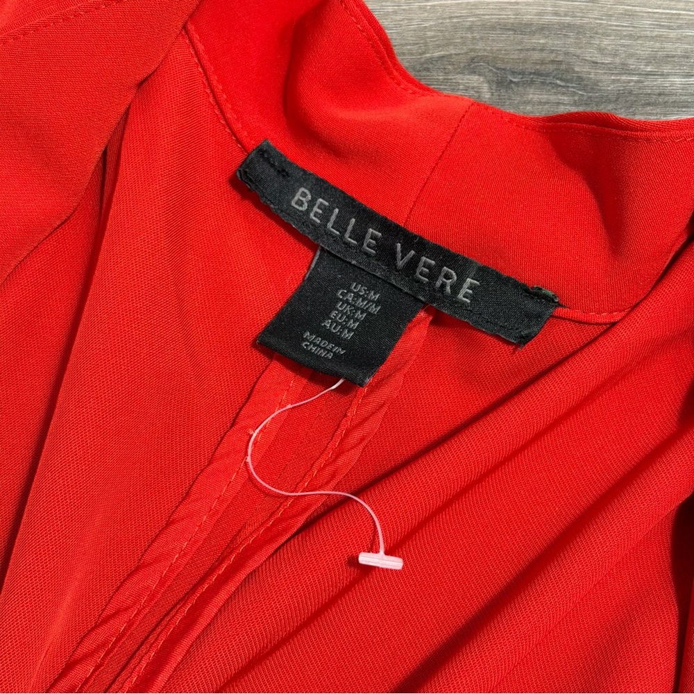 Belle Vere Women's Red Open-Front Jacket - Picture 5 of 5